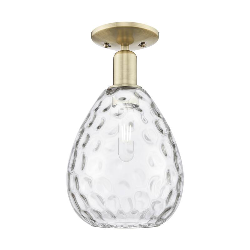 Innovations Lighting Endless Possibilities Arcadia - Waverly - 1 Light 8" Semi-Flush Mount - Antique Brass