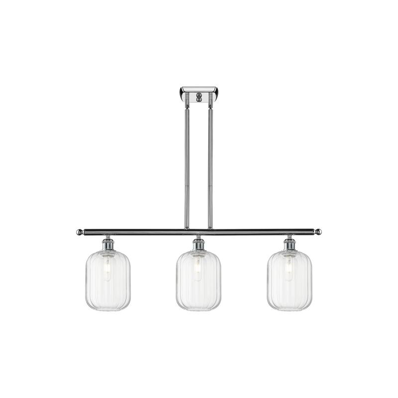 Innovations Lighting Endless Possibilities Ballston - Preston - 3 Light 36" Jar Shade Stem Hung Island Light - Clear/Polished Chrome