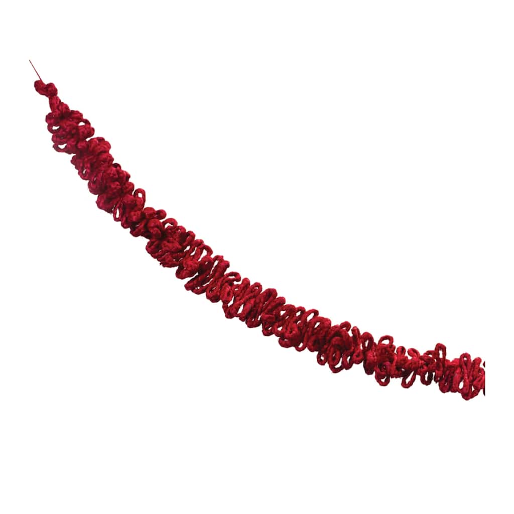 Bunched Jute Garland (Set of 2) - Red - 68 x 3.5 x 3.5
