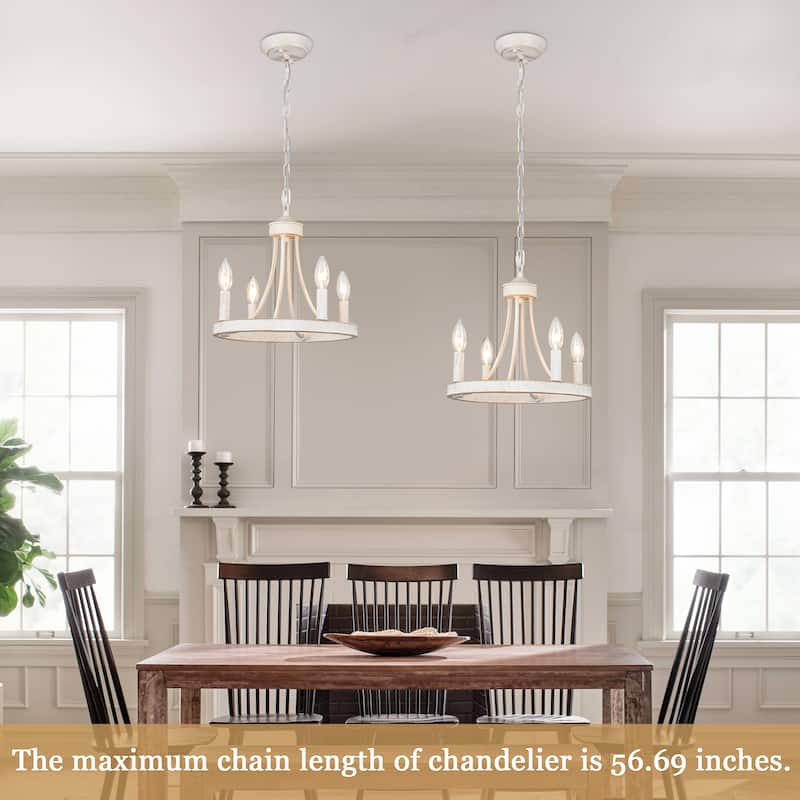 4 - Light Wagon Wheel Chandelier for Living Room Dining Room Kitchen - N/A
