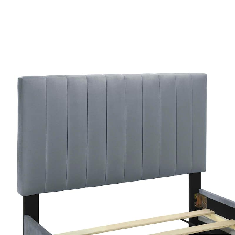 Twin Size Velvet Platform Bed with Twin Size Trundle