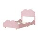 preview thumbnail 23 of 25, Twin Size Velvet Upholstered Platform Bed, Cloud Shape Headboard,Footboard, Side board