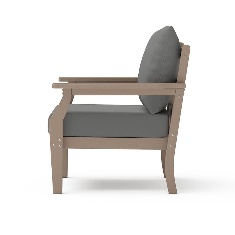 Kamas Outdoor Patio Club Chair - Tan Frame