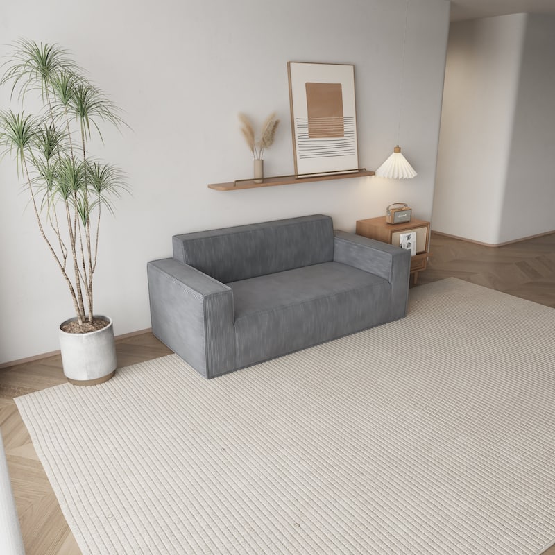 Memory Foam Deep Seat Sofa Corduroy 3 Seater Couch for Living Room