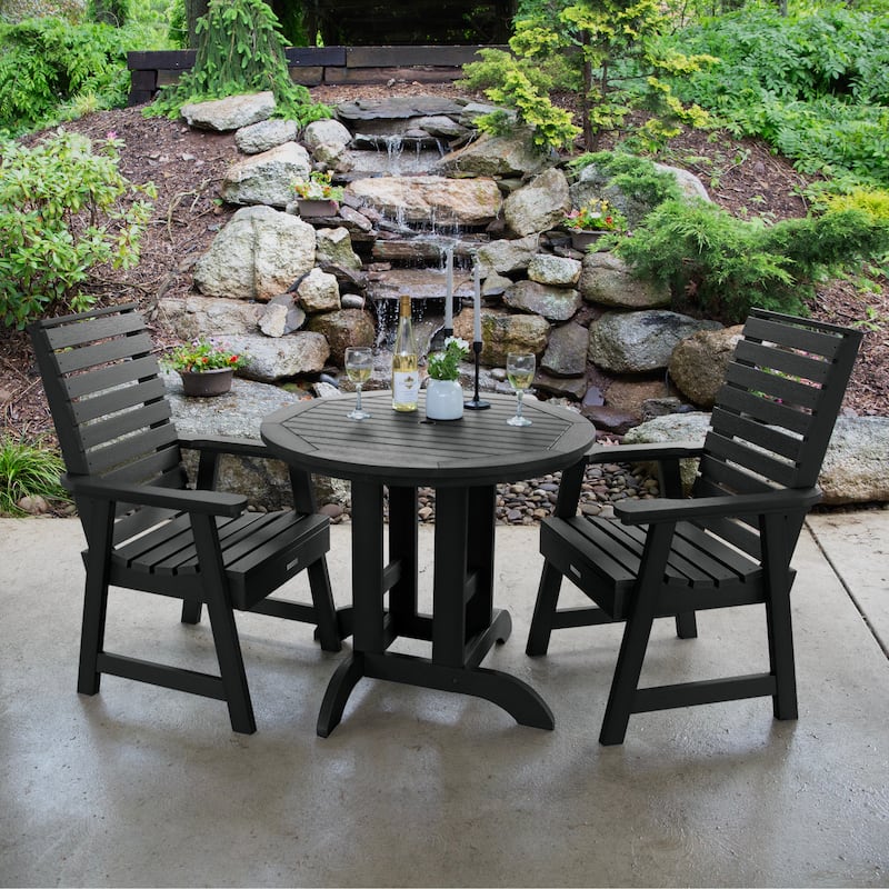 Weatherly 3-piece Outdoor Dining Set - 36" Round Table, Dining-height