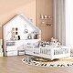 preview thumbnail 10 of 16, Twin Size House Bed Frame with Window and Bedside Drawers,Platform Bed with Shelves and a set of Sockets and USB Port White