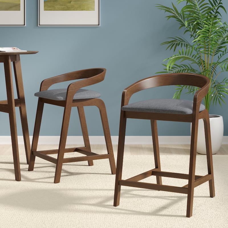 Christopher Knight Home - Callahan 25.25'' Rubberwood Counter Stools Set - DARK GREY