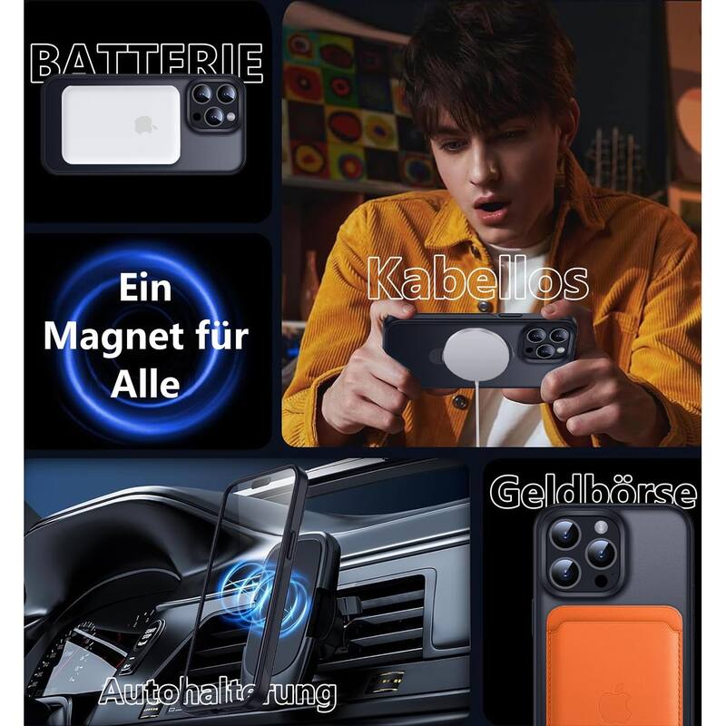 iPhone 15 Pro 360 Adjustable Stand with Camera Protection Compatible, Translucent Case Ring Magnetic Invisible Case Non-Slip