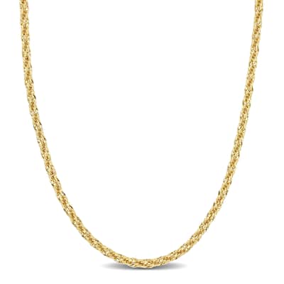 Miadora 3mm Infinity Rope Chain Necklace in 14k Yellow Gold-20 in