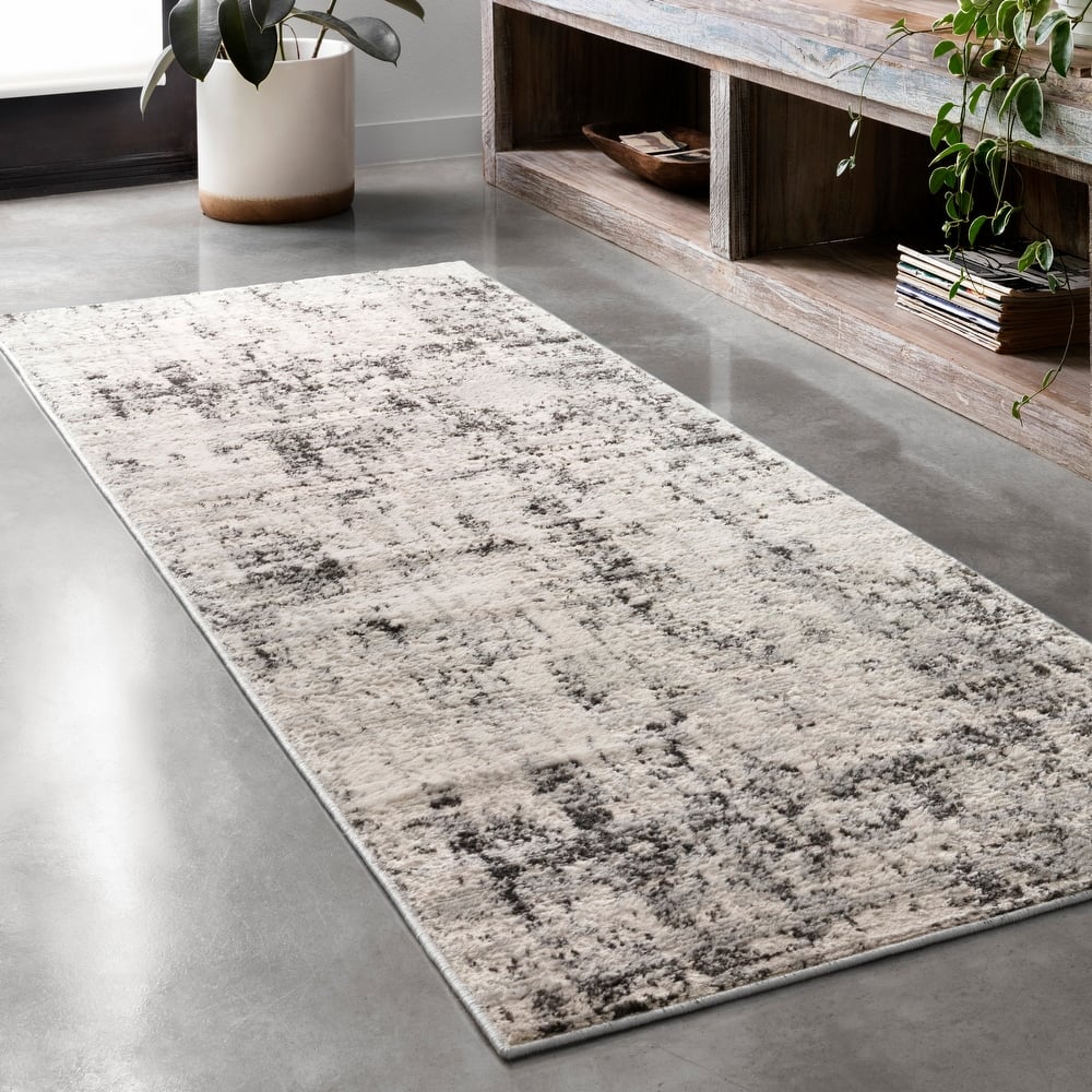 Alexander Home Keara Abstract Marble Distressed Contemporary Rug