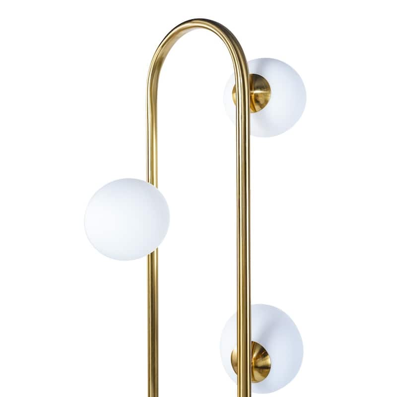 Ivette Brass Floor Lamp with Globe Lights