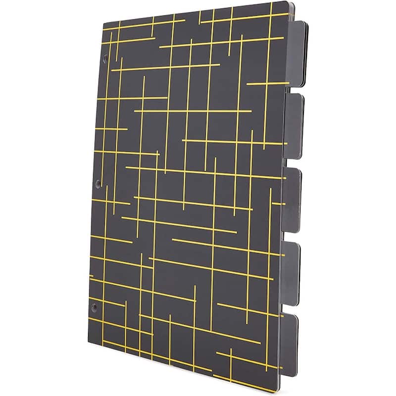 Paper Junkie 6 Pack 3 Ring Binder Dividers with 5-Tabs, Pink and Black, 8.5 x 11 In