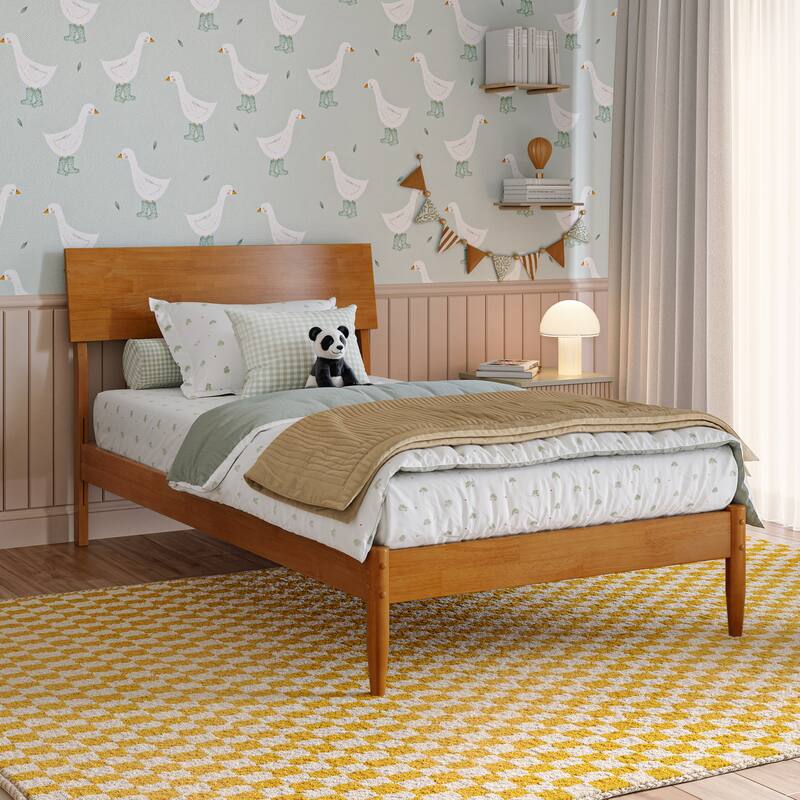 Bradford Platform Bed with Adjustable Headboard - Twin - Light Toffee