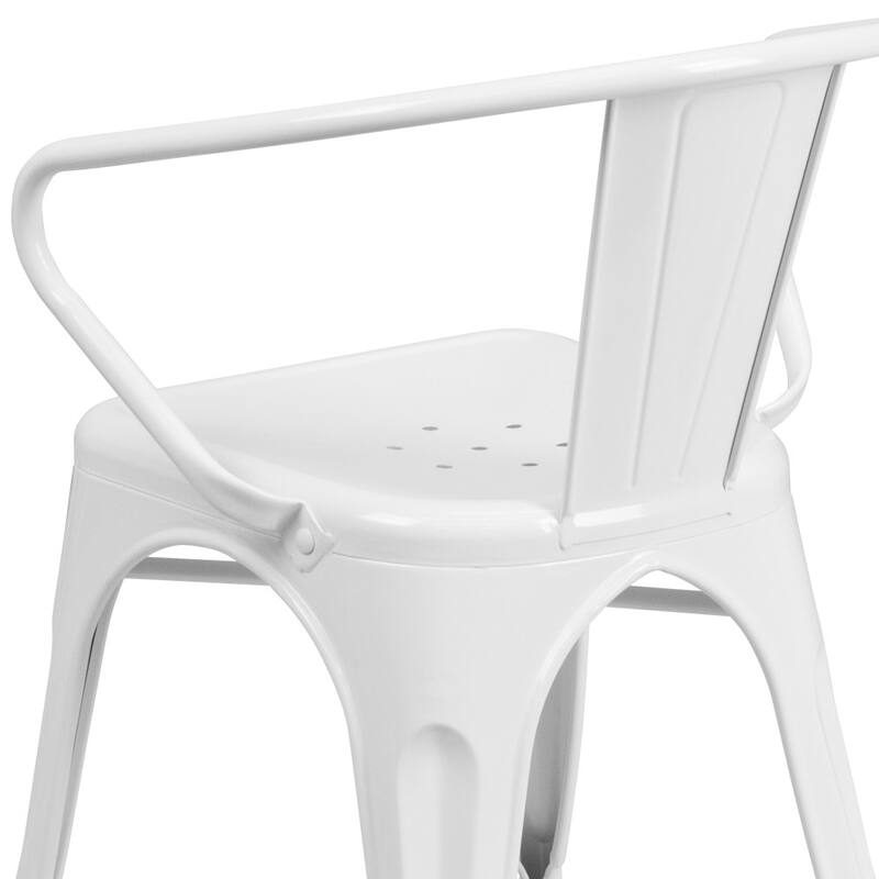 4 Pack Metal Indoor-Outdoor Chair with Arms