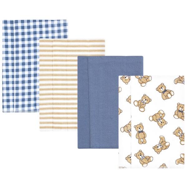 slide 1 of 1, Hudson Baby Infant Boy Cotton Flannel Burp Cloths, Gentleman Bear, One Size - Gentleman Bear 4 Pack - One Size One Size - Gentleman Bear 4 Pack