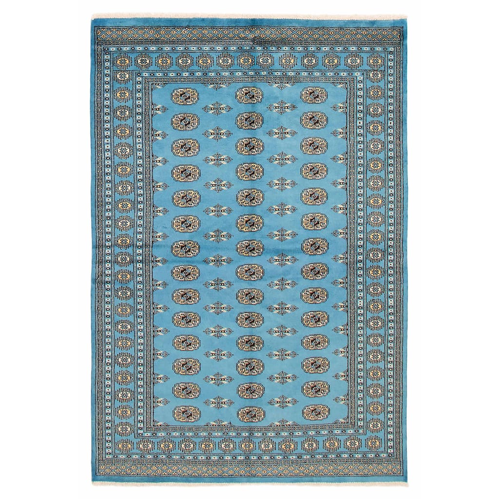 Finest Peshawar Bokhara Blue Rug 5'6" x 8'3" - 5'6 x 8'3