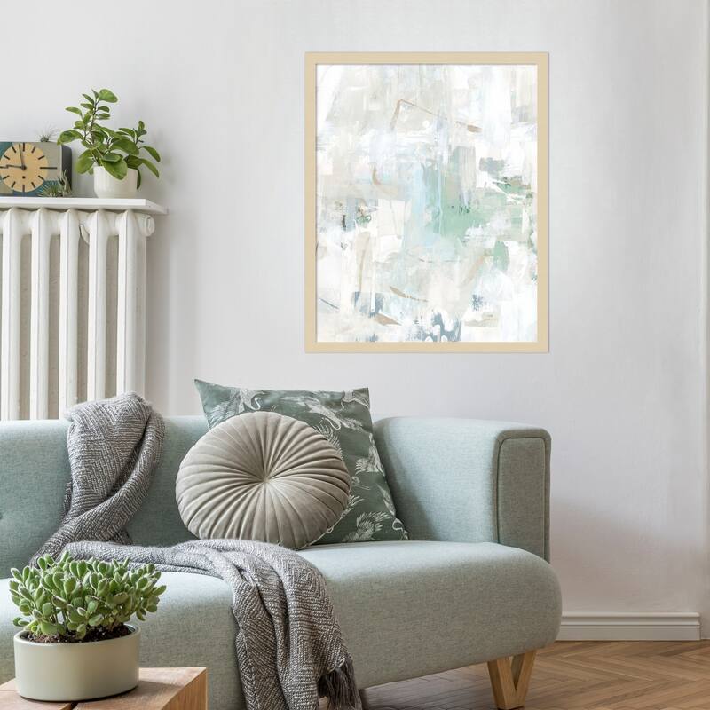 Impasto Poem No. 2 by June Erica Vess Wood Framed Wall Art Print - Svelte Natural