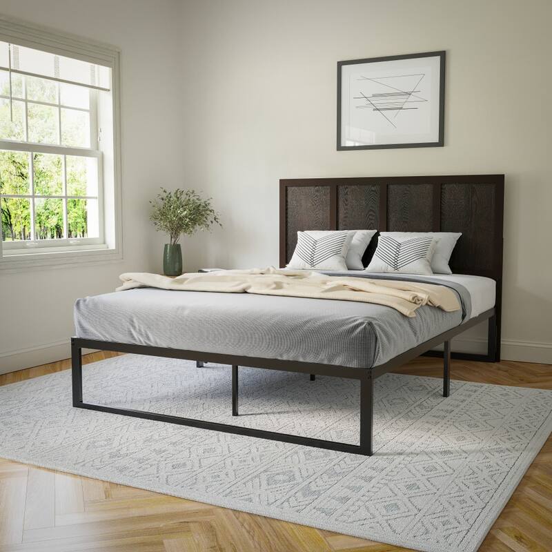 Contemporary Paneled Wooden Headboard Only
