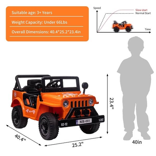 dimension image slide 1 of 3, Ride On Truck Car 12V Kids Electric Vehicles with Remote Control
