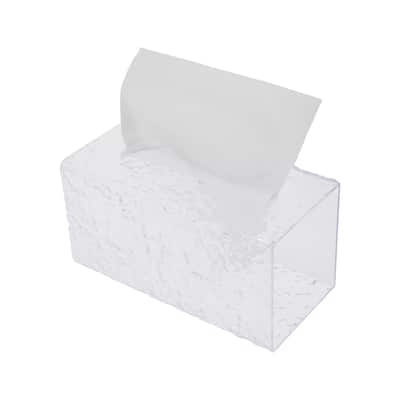 1 Pc Rectangular Glacier Pattern Tissue Box Cover for Bedroom Table Clear