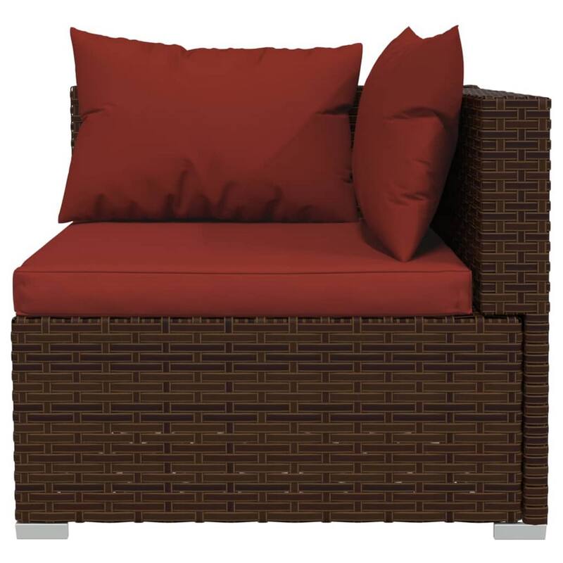 Joez 4pc Outdoor Modular Lounge Sofa Set, Coffee Table, Rattan, Red