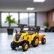 preview thumbnail 2 of 6, 2-in-1 Ride On Excavator Tractor for Toddlers with Shovel, Trailer, Horn, Lights & Music - Ages 18-36 Months - Yellow