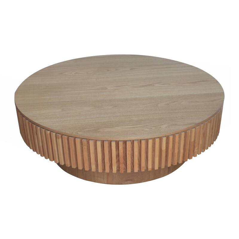 39.37 Inch Round Coffee Table with Storage