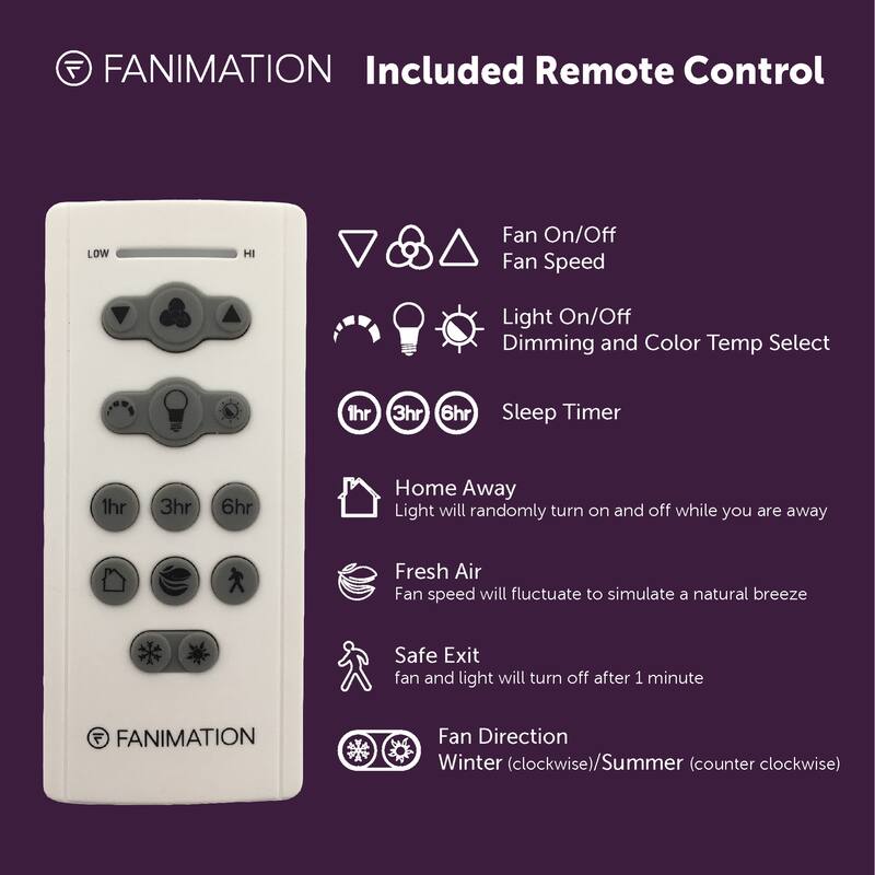 Fanimation Kute 52 inch Indoor/Outdoor Smart Ceiling Fan with Remote - Matte White