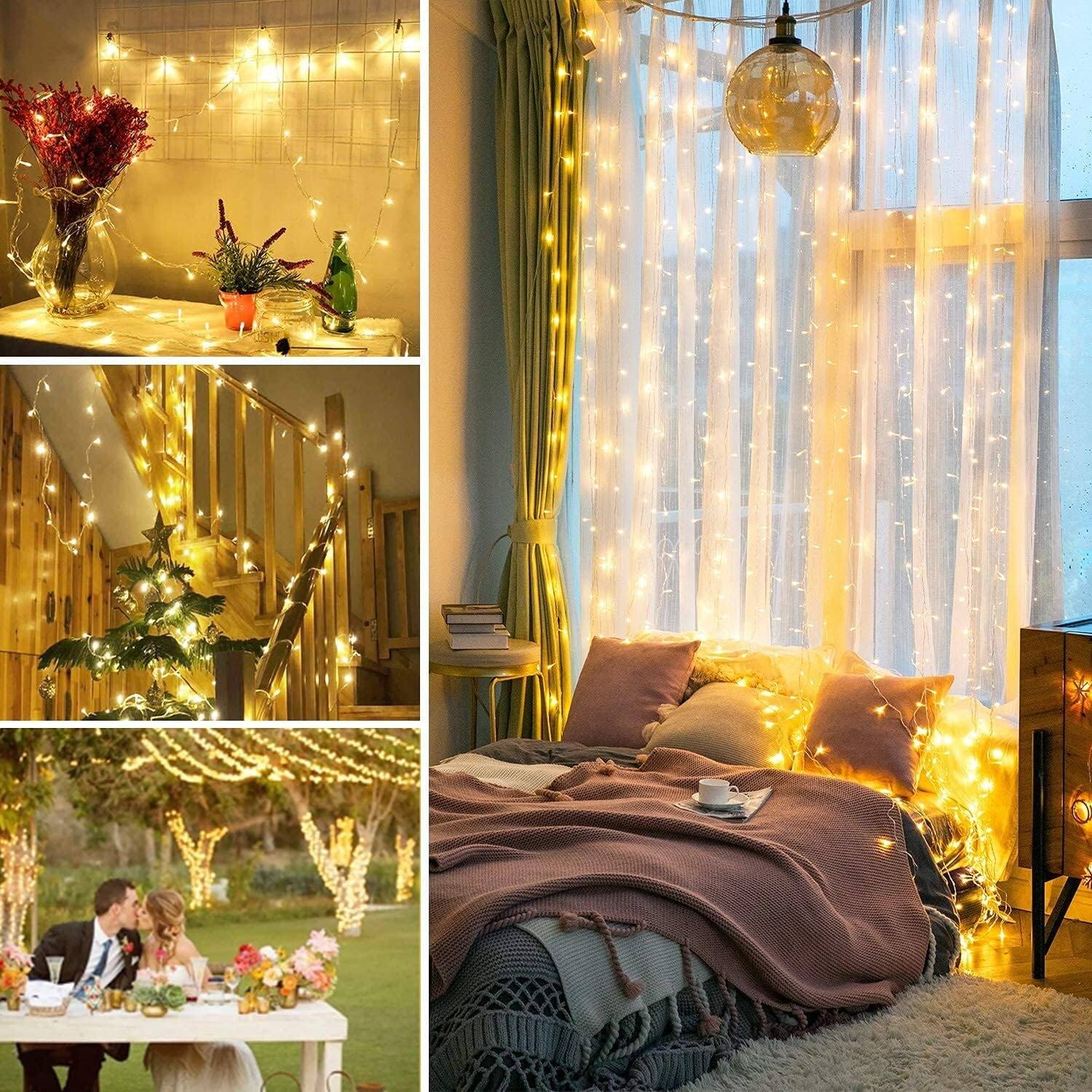 LED String Lights Bedroom Indoor Plugin String Lights 3 Pack Bed