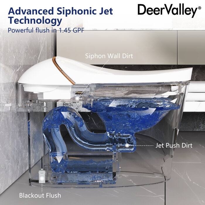 DV-1S0160 Smart Toilet with Advance Bidet, Foot Kick/Off-seat/Blackout/Remote Flush