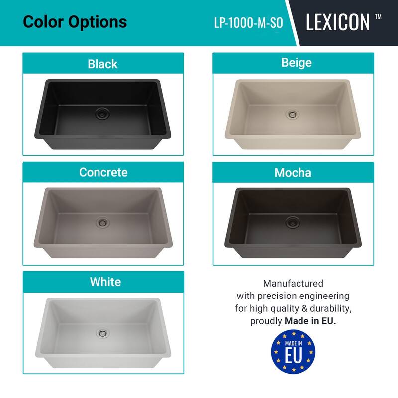 Lexicon Kitchen Sink Quartz Composite 32 Inch Galaxy Mocha - 19x32