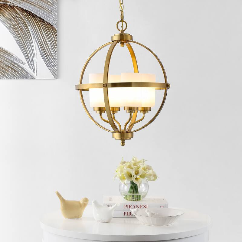 SAFAVIEH Lighting Forler 4-light LED Adjustable Pendant - 17"W x 17"D x 98"H