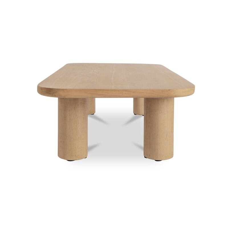 NADAAL STUDIOS Dareth Coffee Table, FSC® Certified Solid Oak, Rectangular, Natural Finish