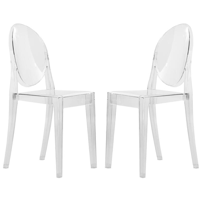 Acrylic Dining Chair Modern Transparent Stackable Side Chair No Asseembly - Set of 2
