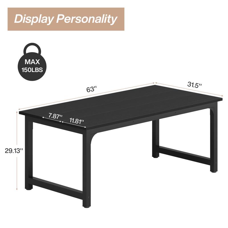 63 Inch Modern Kitchen Dining Table for 4-6
