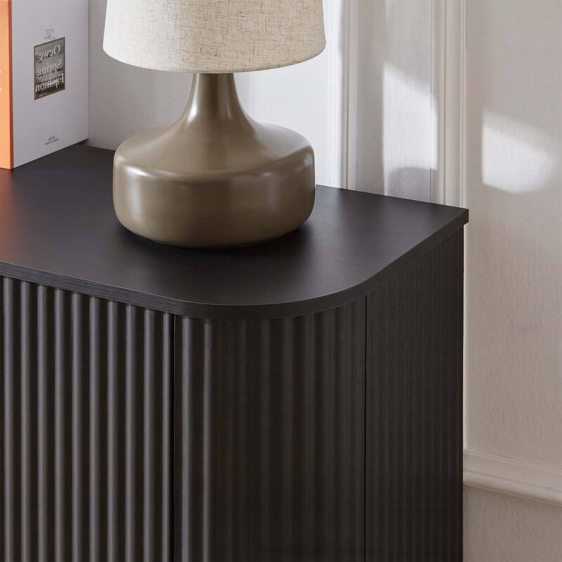 Wave Patterned Sideboard Storage Cabinet with Multi - functional Usage,for Various Rooms