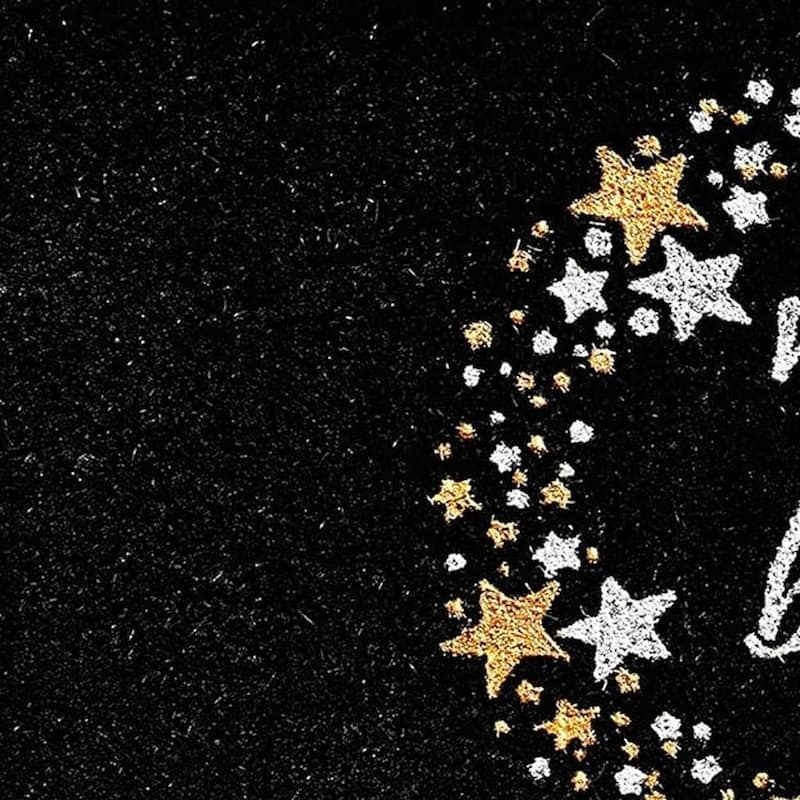 HomeRoots 17" X 29" Black Gold And White Christmas Merry and Bright Outdoor Coir Door Mat - 17.00' X '29.00