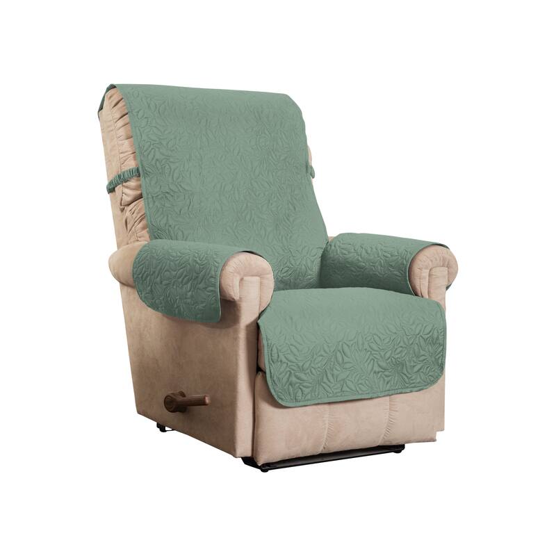 Belmont Leaf Secure Fit Recliner Furniture Cover Slipcover - Moss