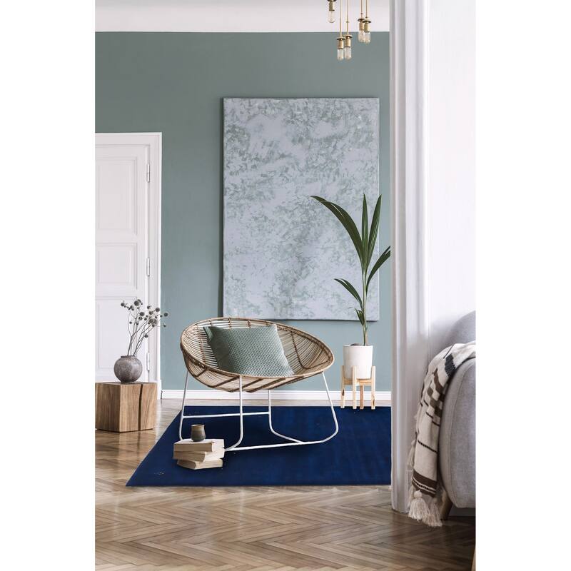 ECARPETGALLERY Hand Loomed Kashkuli Gabbeh Navy Wool Rug - 5'3 x 7'7