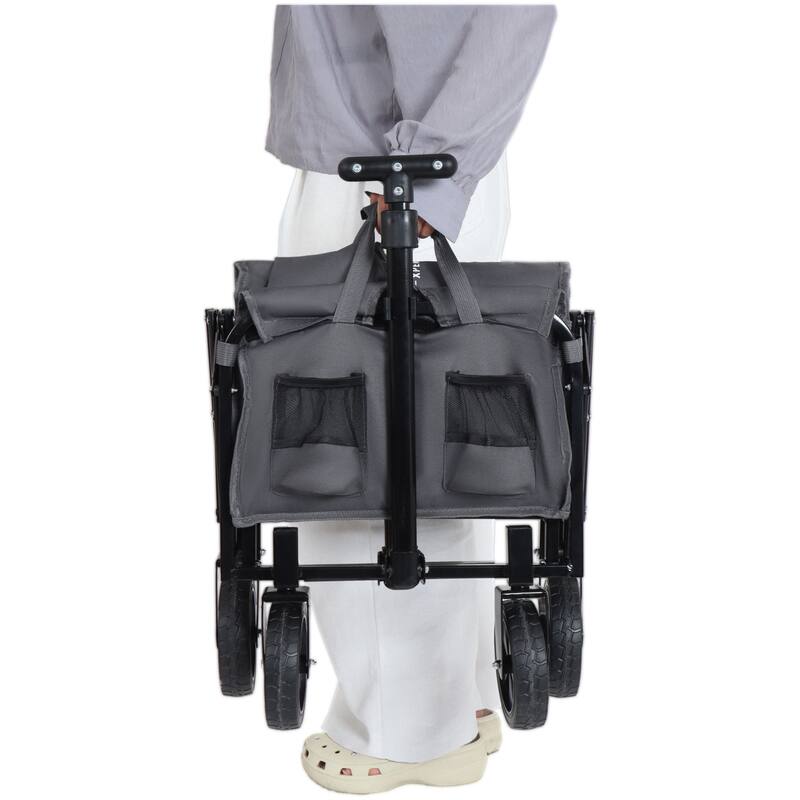 Expandable Dual Layer Utility Wagon Cart,Grocery Cart for Gardening