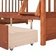 preview thumbnail 36 of 71, Elegant Twin-Over-Full Bunk Bed Wooden Kids Bed with Ladders,Guardrail,Staircase and Two Storage Drawers