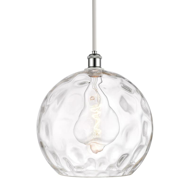 Innovations Lighting 516-1S-15-14 Athens Pendant Athens 14" Wide - White and Polished Chrome / Clear Water Glass