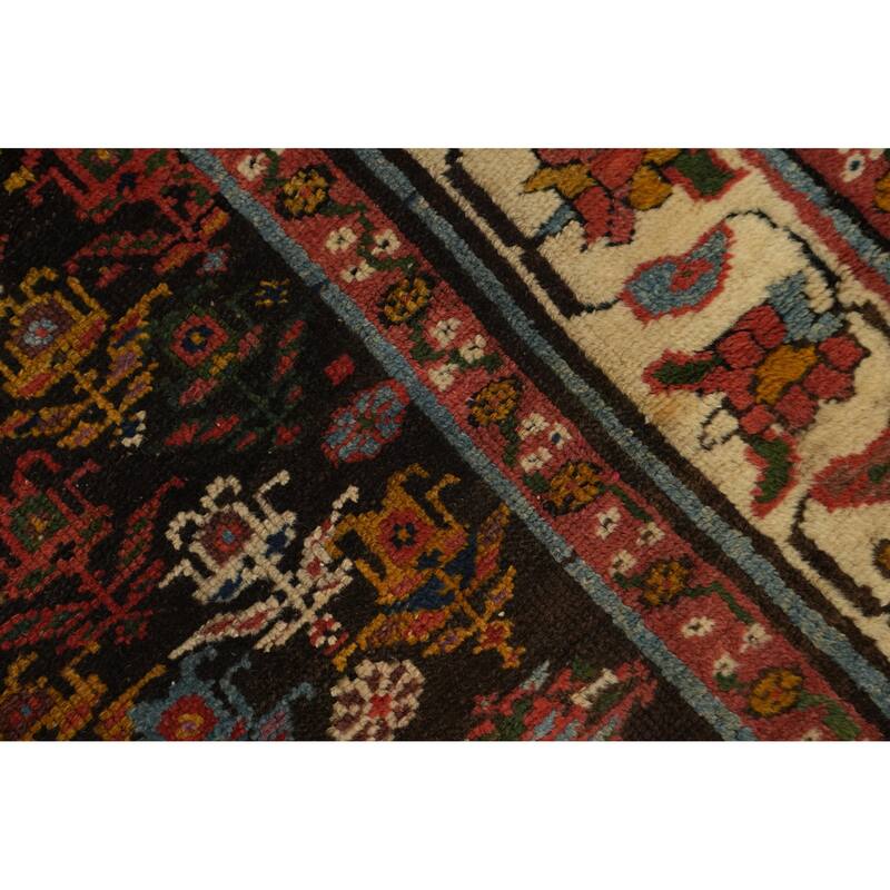Hand Knotted Oriental 100% Wool Carpet Traditional Floral Brown Bakhtiari Runner Rug - 15' 11'' X 3' 0''