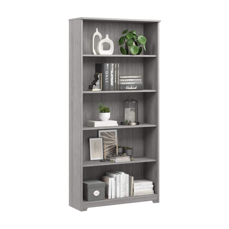 Bush Furniture Cabot Tall 5 Shelf Bookcase with Adjustable Shelves - Modern Gray