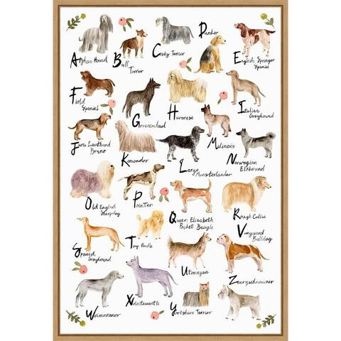 Dog Alphabet by Melissa Wang Canvas Art Framed - Sylvie Maple