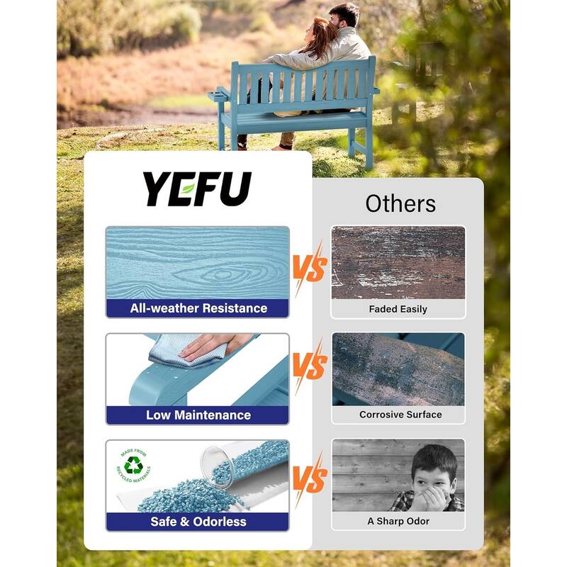 WINSOON Outdoor Garden Bench All-Weather Garden Benches