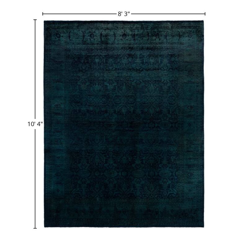 Overdyed One-of-a-Kind Hand-Knotted Area Rug - Black - 8' 3" x 10' 4"