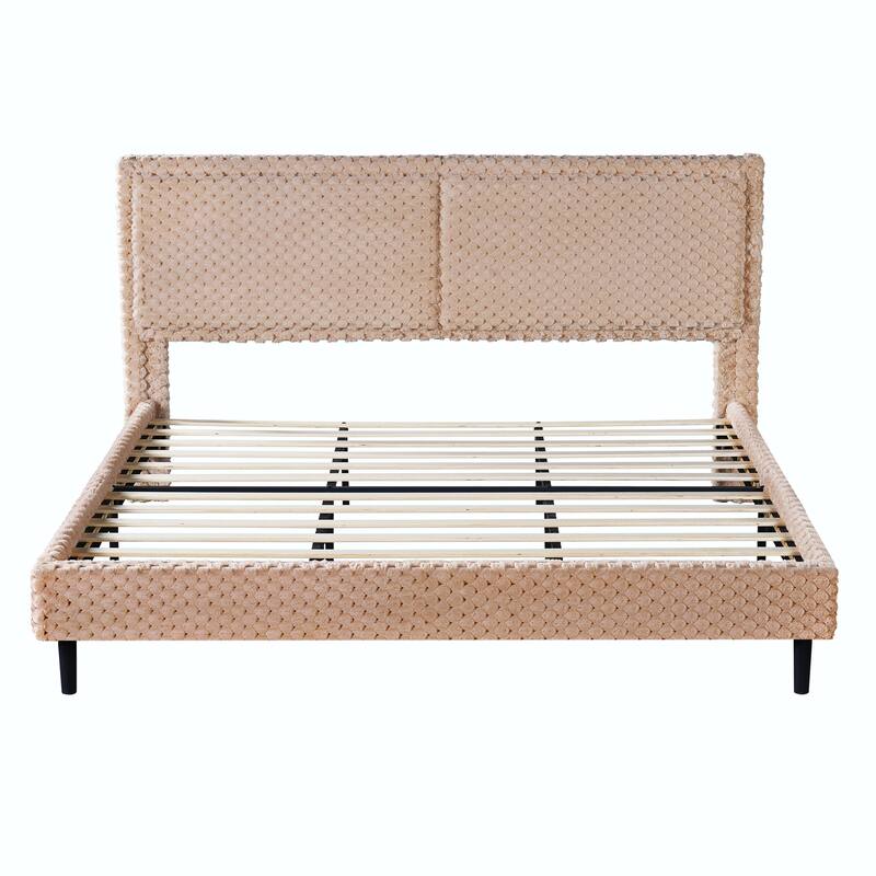 Simple Modern White Plush Soft Bed - Comfortable Backrest for Bedroom
