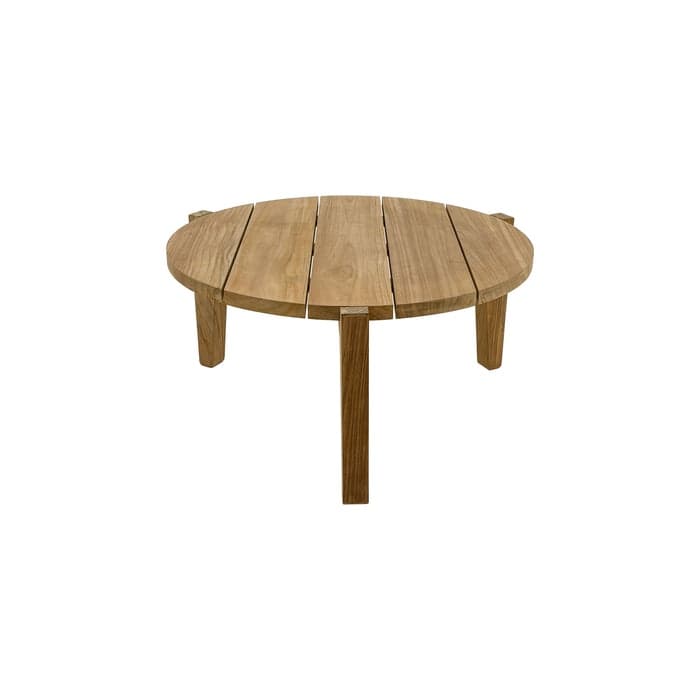Nordic Teak Natural Wood Indoor or Outdoor Circular Coffee Table - 25-33"