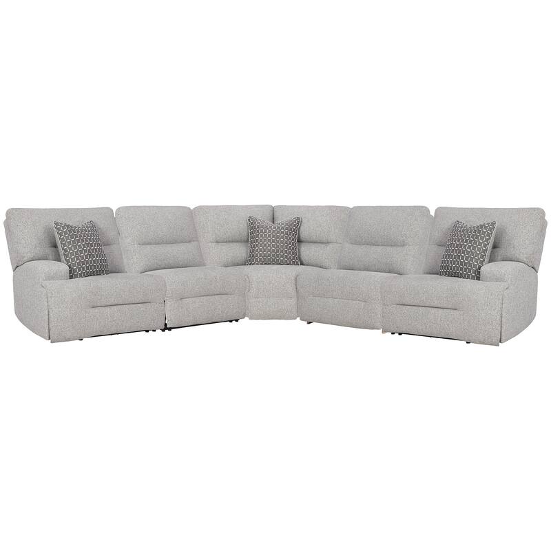 Signature Design by Ashley Acklen Place Gray 5-Piece Power Reclining Sectional - 124"W x 124"D x 42"H